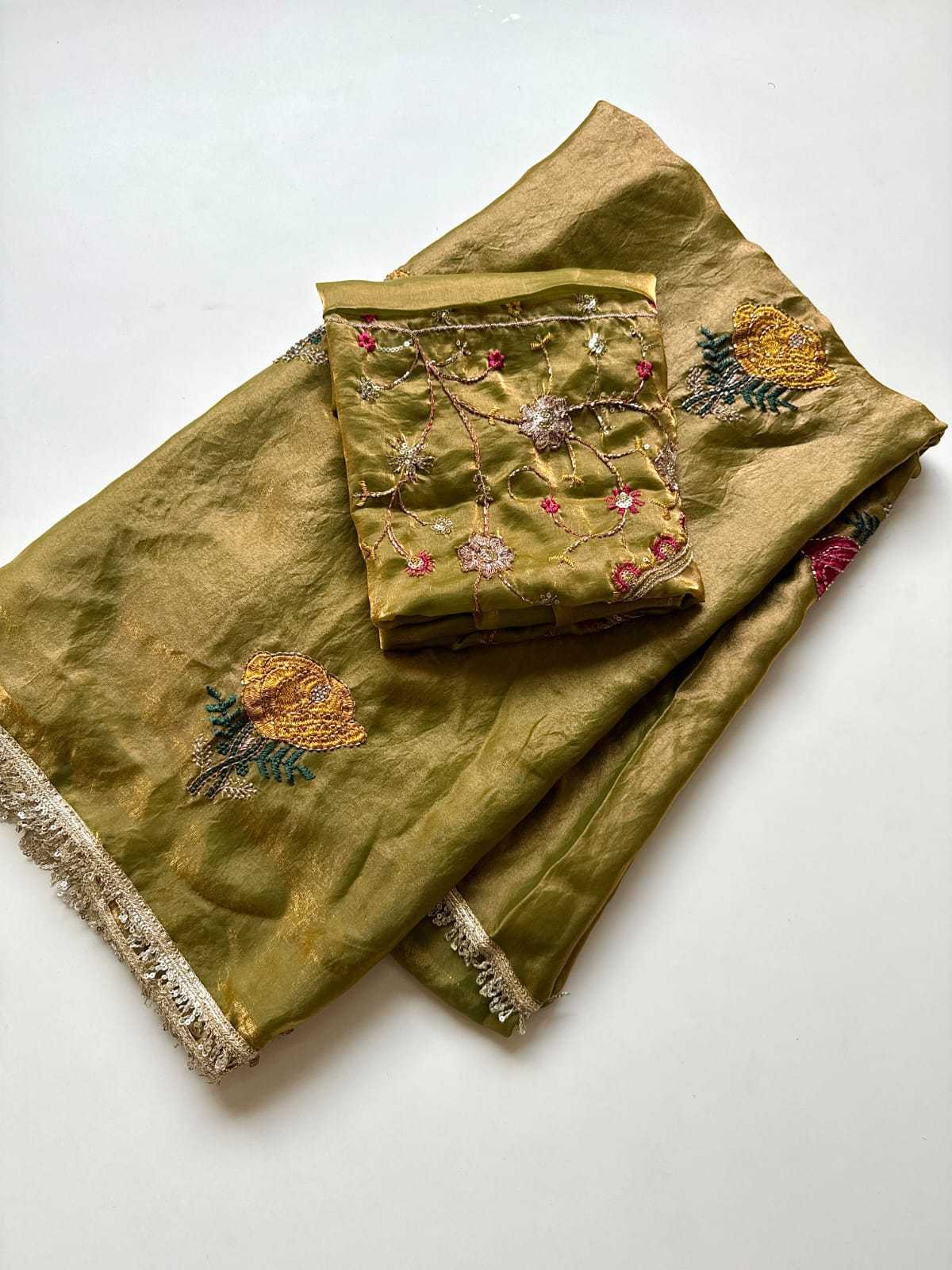 Space Silk Soft Saree in Rust