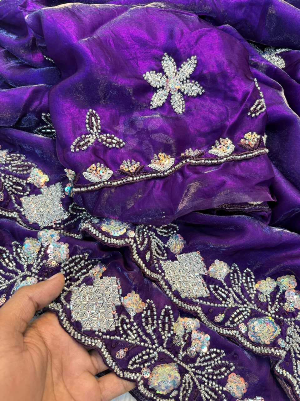 Space Silk Soft Saree in Beige