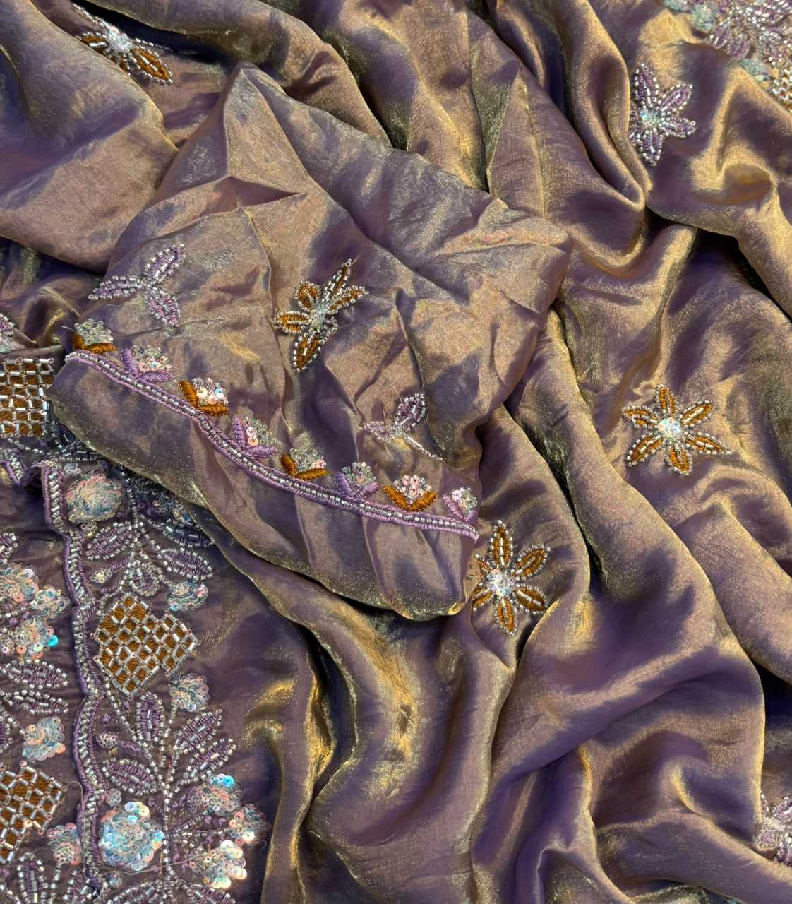 Space Silk Soft Saree in Beige