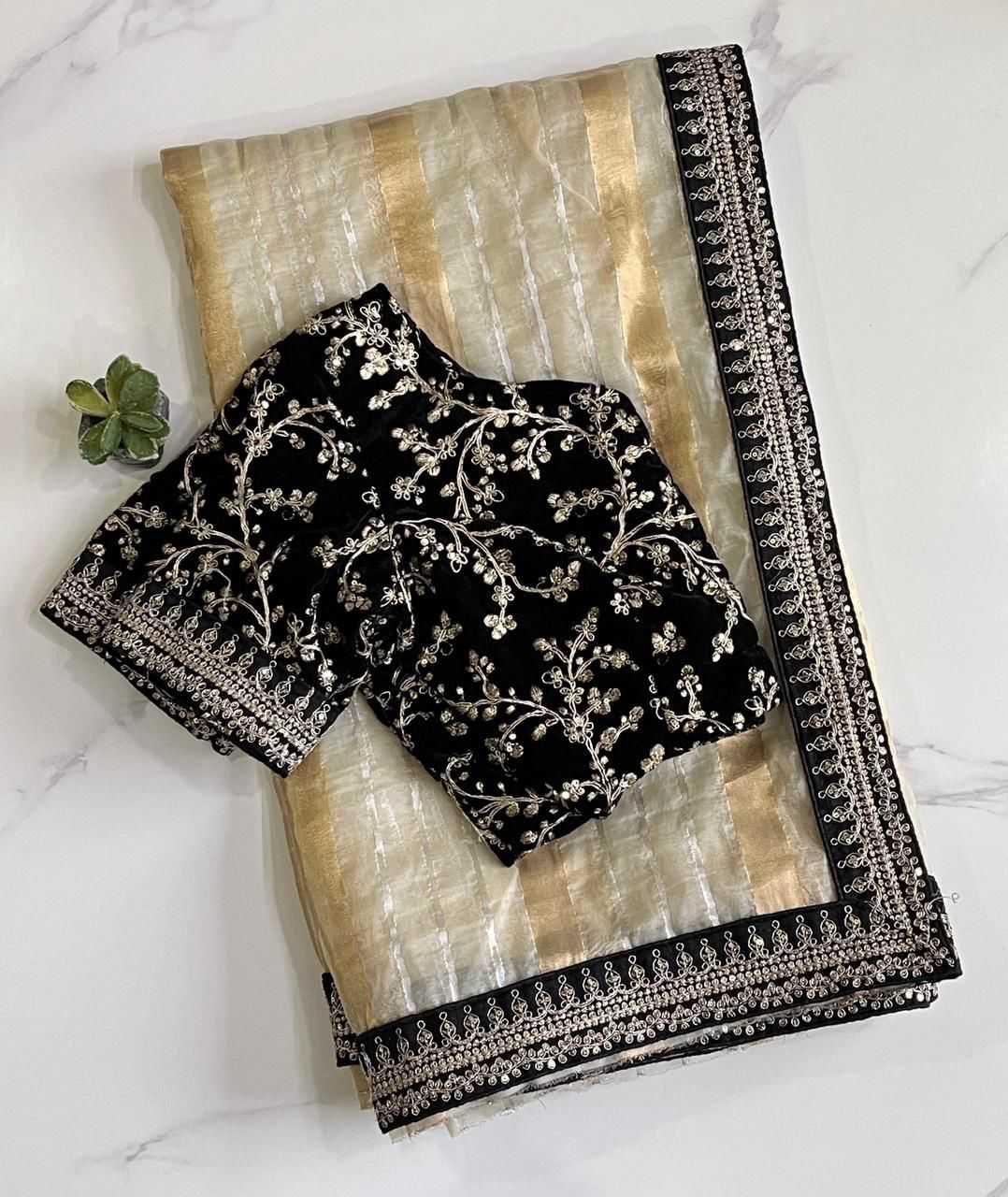 Tissue Silk Designer Saree JT-145484