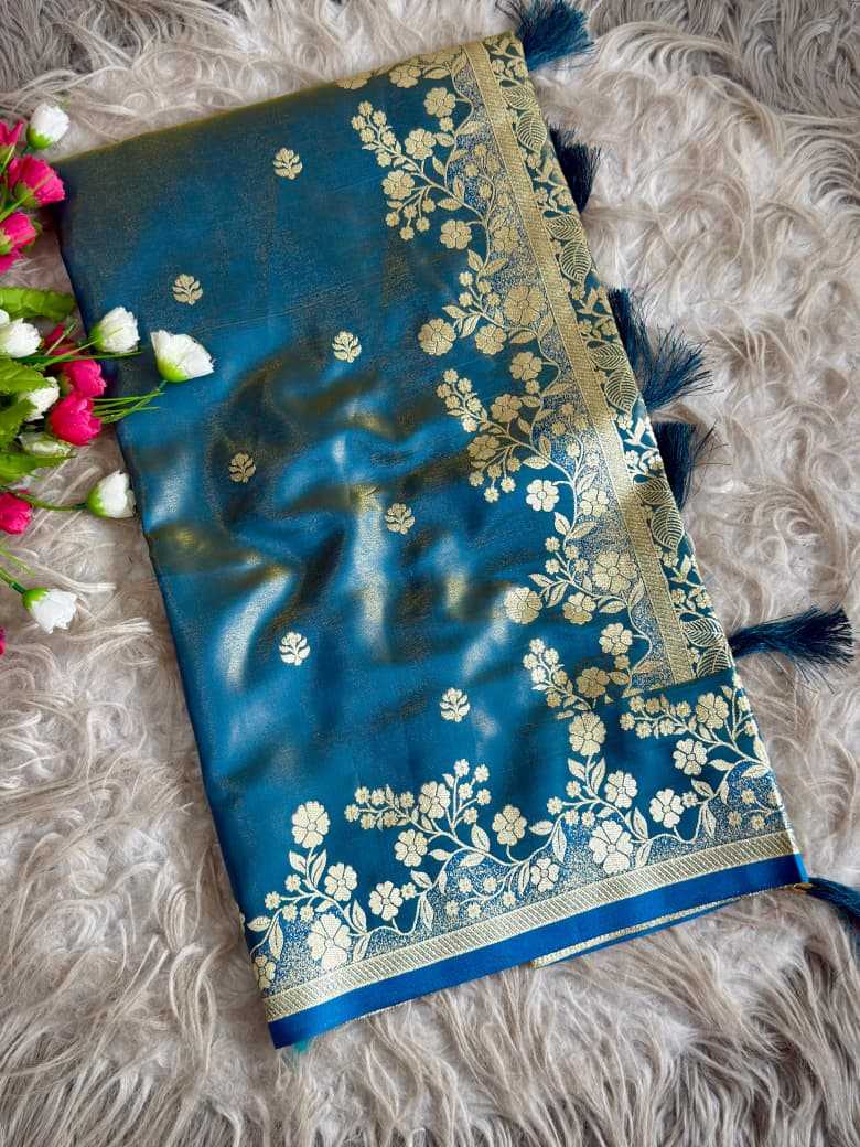 Tissue Silk Soft Saree in Rama