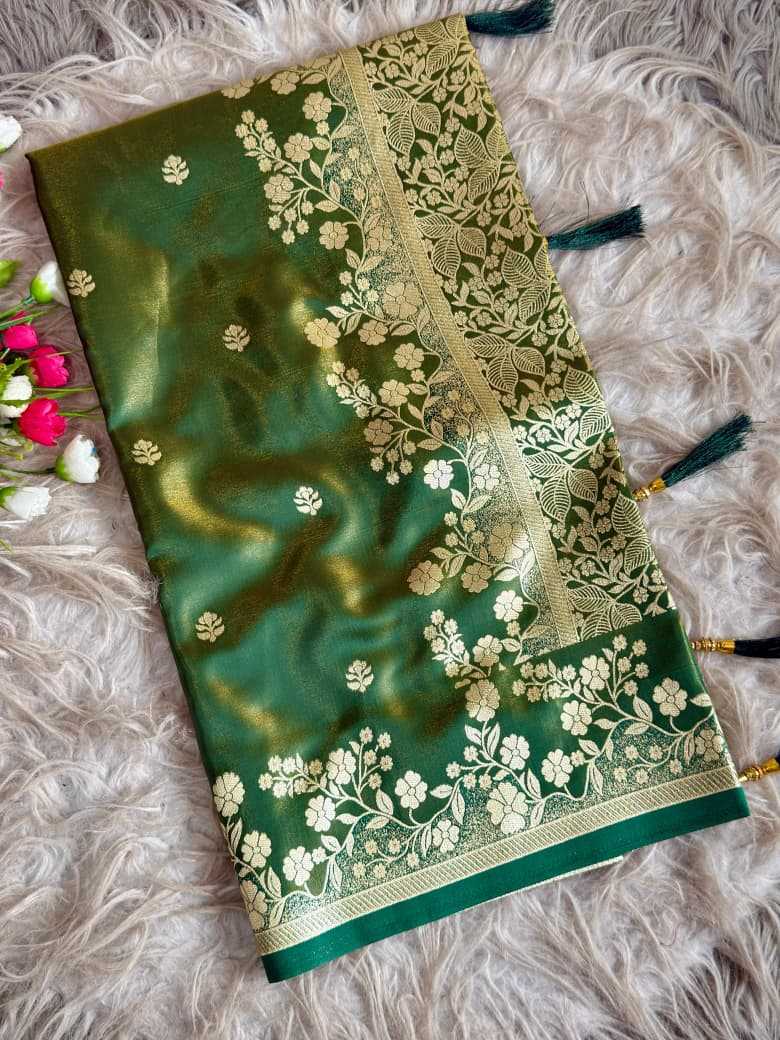 Tissue Silk Soft Saree in Rama