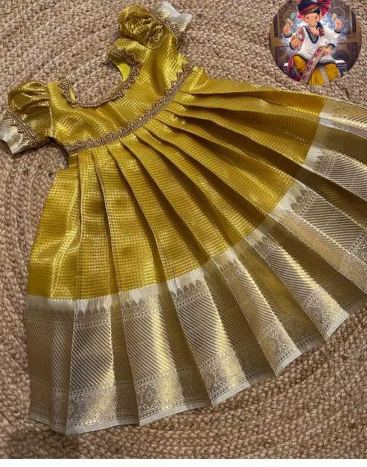 Kids Party Wear Ethnic |Kids Pattu Pavadai| Kids Frock| Kids Gold Frock