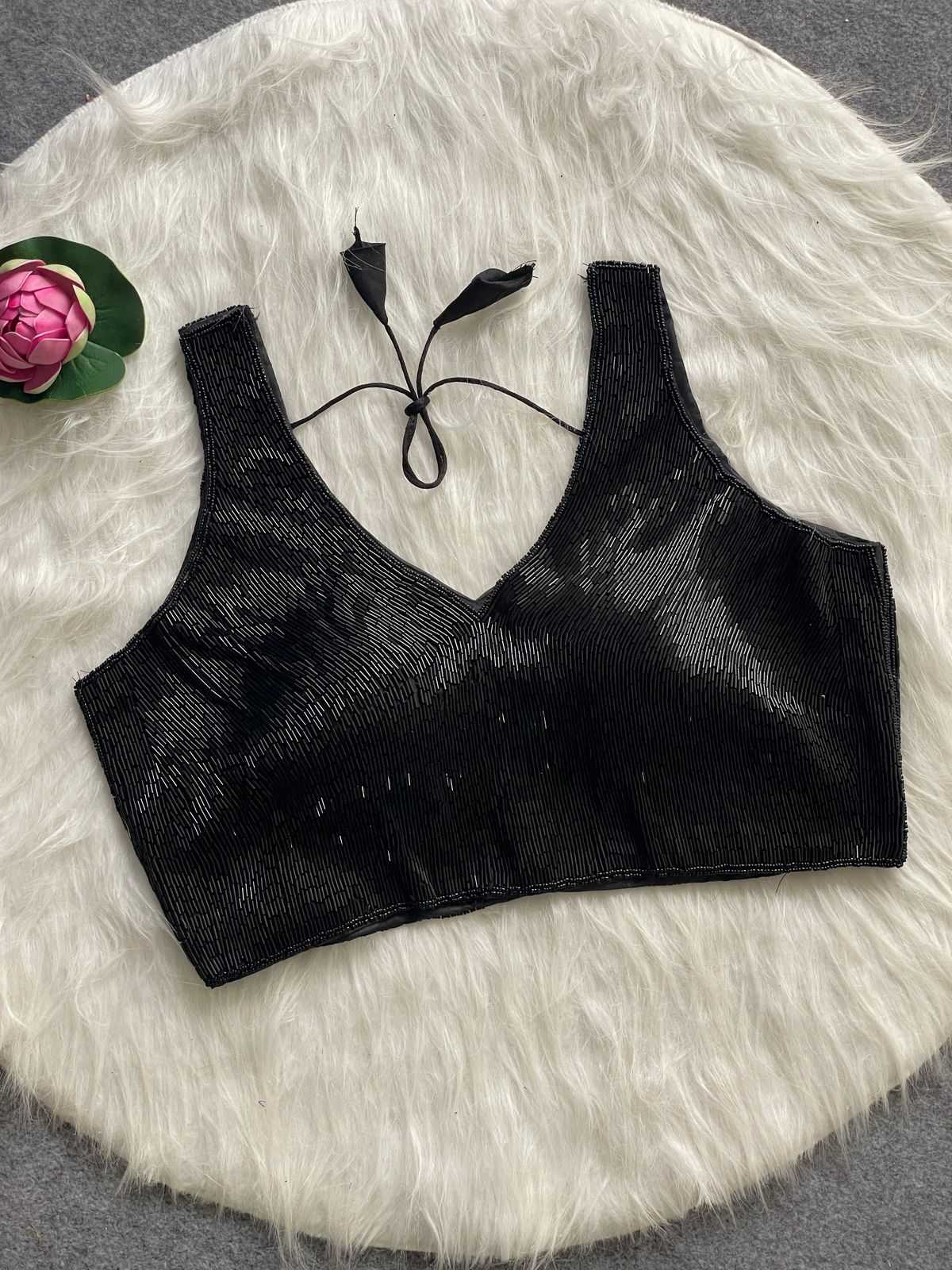 Fancy Pipe Cut dana , moti work Readymade Blouse|  Designer Party Wear Blouse