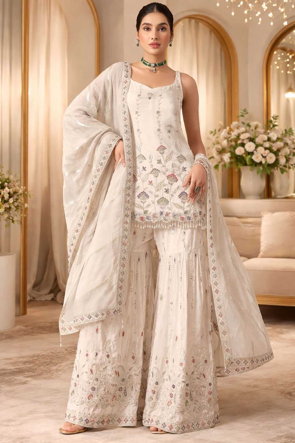 Faux Georgette Palazzo Suit