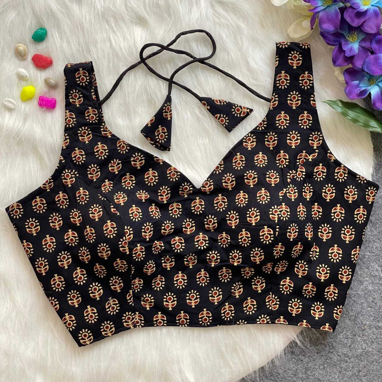 Ajrakh HandBlock Pure Cotton  Sleeveless Readymade Blouse