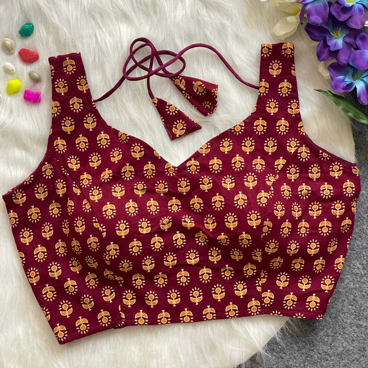 Ajrakh HandBlock Pure Cotton  Sleeveless Readymade Blouse