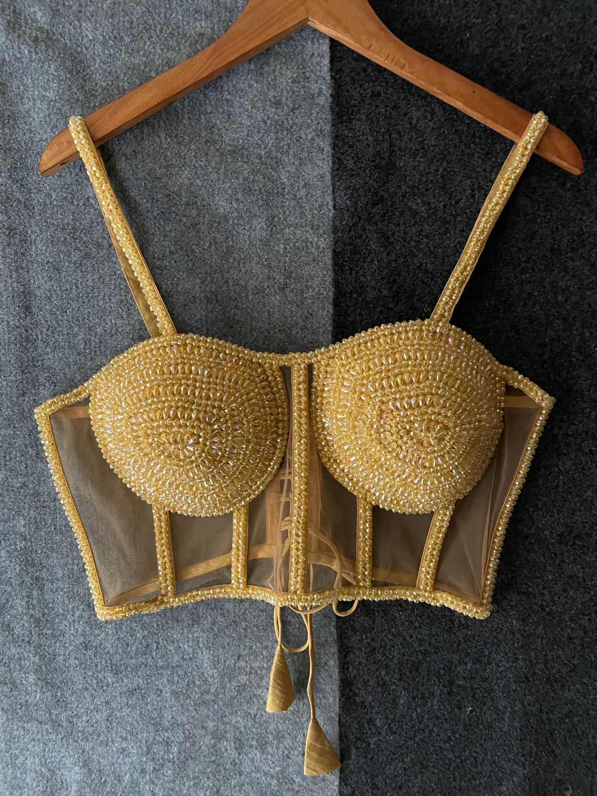 Readymade Sleeveless spaghetti Designer Blouse