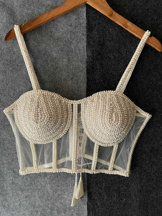 Readymade Sleeveless spaghetti Designer Blouse