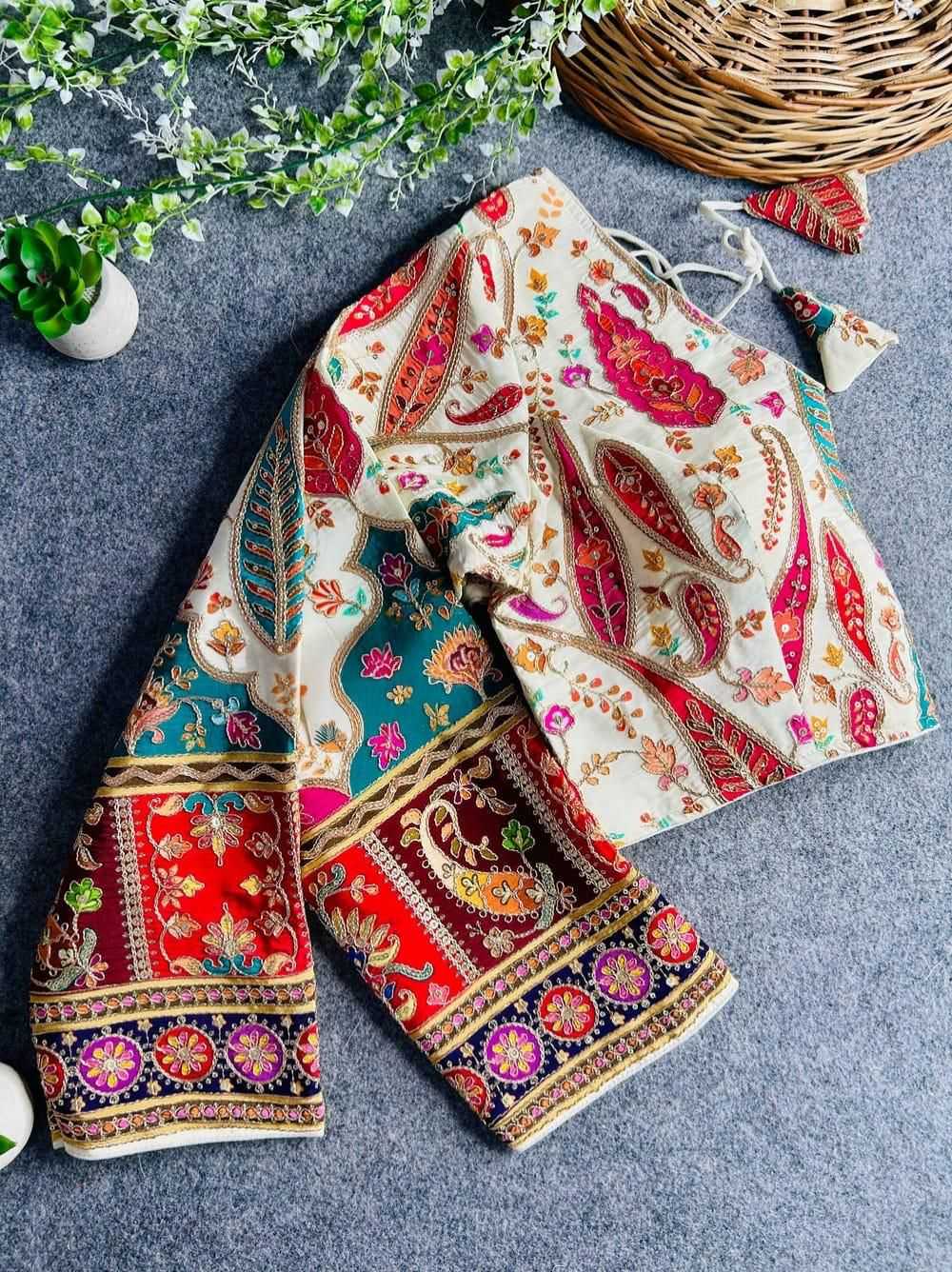Crepe Printed Embroidered Blouse