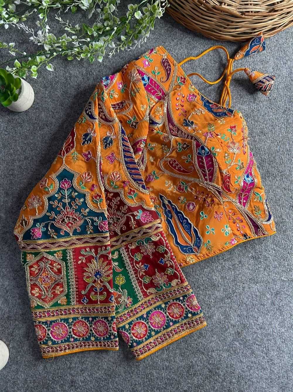 Crepe Printed Embroidered Blouse