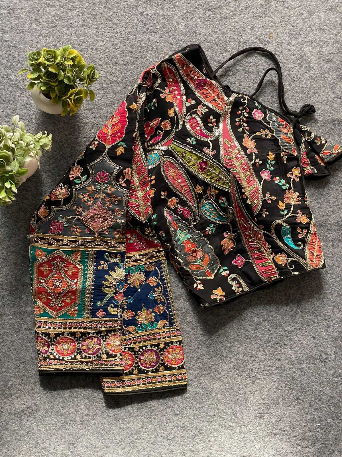 Crepe Printed Embroidered Blouse